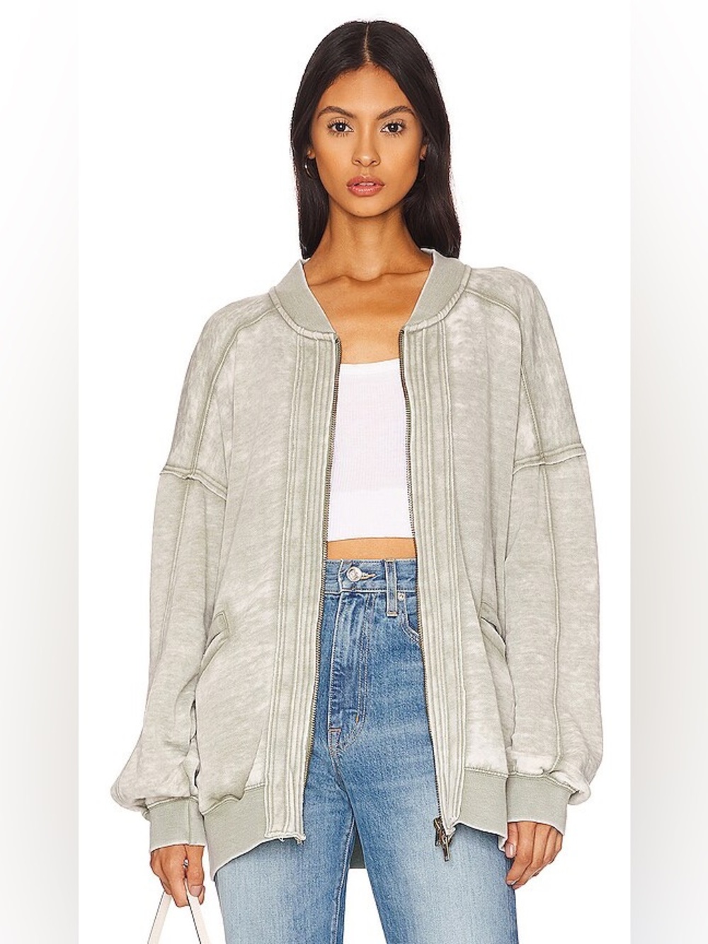 Free People Robby Bomber in Washed Army GUC We The Free Oversized Medium